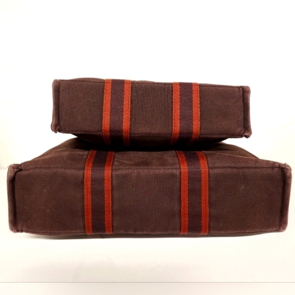 Hermes Canvas Fourre Tout Holdall Tote Bag Set in Burgundy and Red MM and PM - Picture 5 of 16